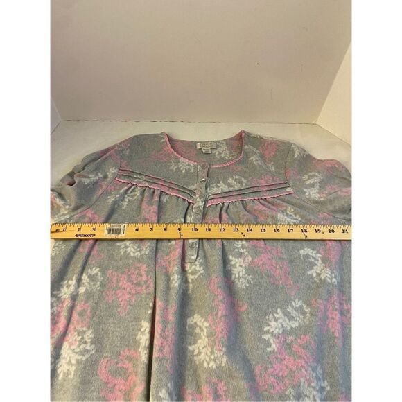 Celestial dreams Xl fleece gown gray pink rn #17373 - Picture 2 of 6